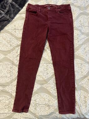 American Eagle Maroon Jeggings